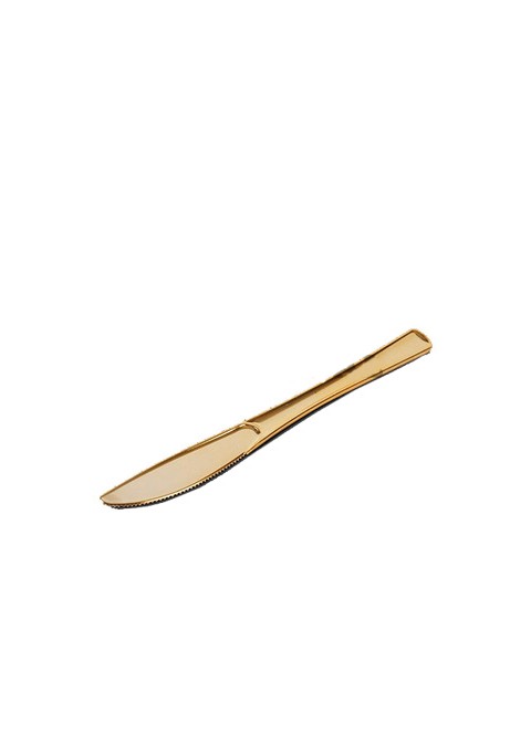 Cuchillo grande dorado 20cm 6ud - Disfraces Ducaval