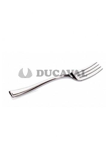 Tenedor grande plata 18.50cm 10ud - Disfraces Ducaval envios 24/48 horas