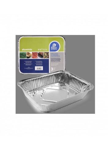 Bandeja aluminio rectangular 4ud - Disfraces Ducaval