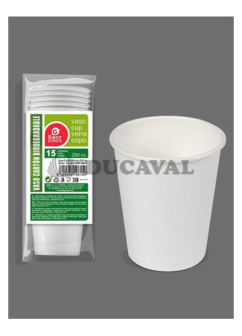 Vaso cartón blanco 250cc