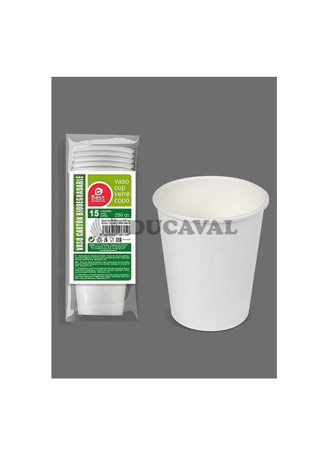 Vaso cartón blanco 250cc