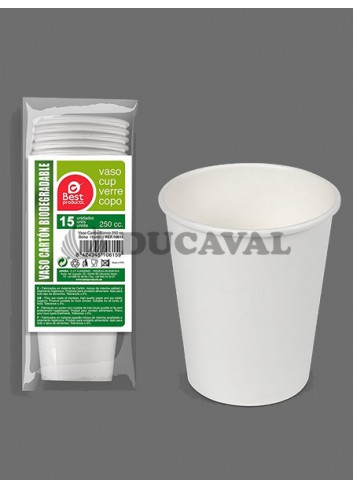 Vaso cartón blanco 250cc