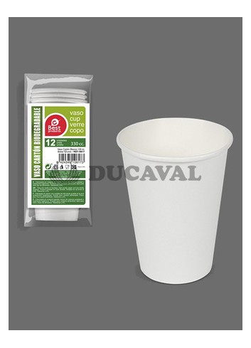 Vaso cartón blanco S/12 330cc