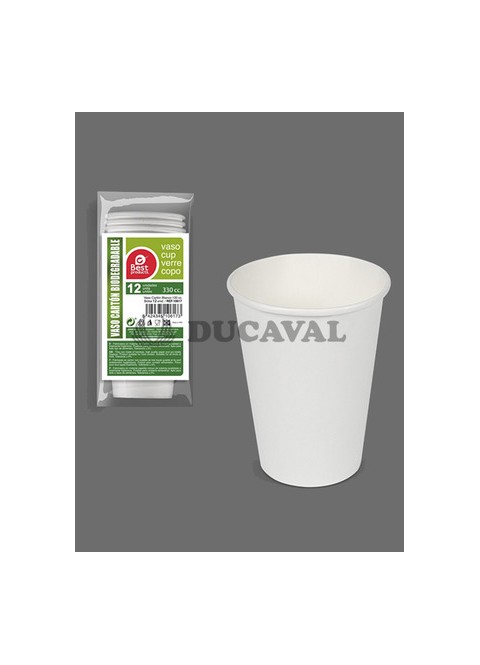 Vaso cartón blanco S/12 330cc