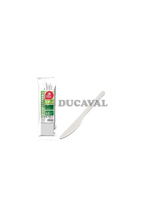 Cuchillo blanco 15.70cm (10 unidades) - Disfraces Ducaval