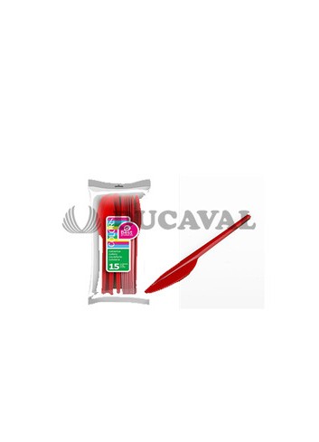 Cuchillo rojo grande (15 unidades) - Disfraces Ducaval