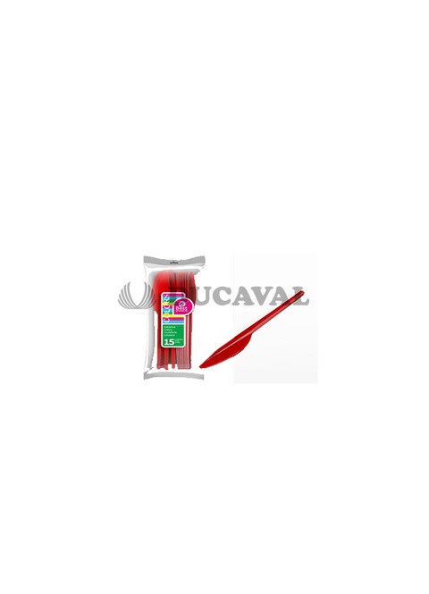 Cuchillo rojo grande (15 unidades) - Disfraces Ducaval