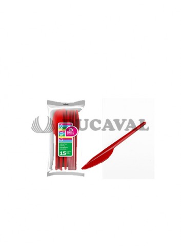 Cuchillo rojo grande (15 unidades) - Disfraces Ducaval