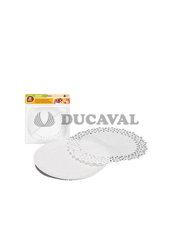Bandeja redonda + blonda 16cm (4 unidades)- Disfraces Ducaval