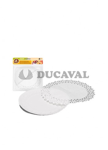 Bandeja redonda + blonda 16cm (4 unidades)- Disfraces Ducaval