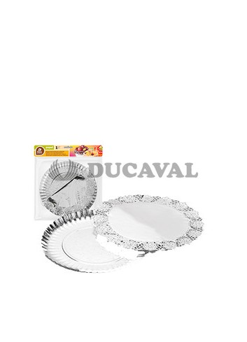 Bandeja + blonda plata 23cm - Disfraces Ducaval
