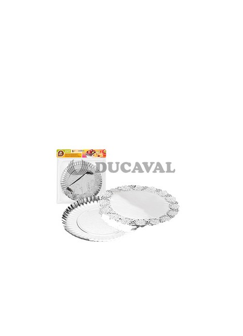 Bandeja + blonda plata 23cm - Disfraces Ducaval