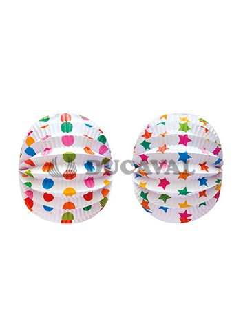 Farol esférico multicolor de papel