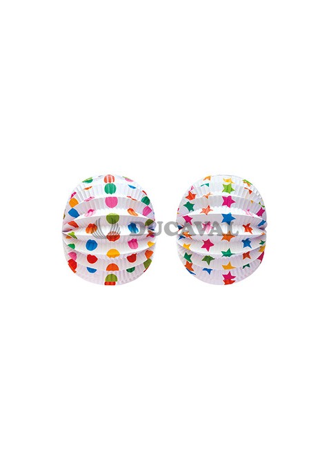 Farol esférico multicolor de papel