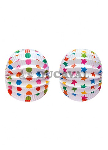 Farol esférico multicolor de papel