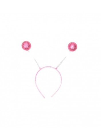 Diadema bolas escarcha rosa - Disfraces Ducaval