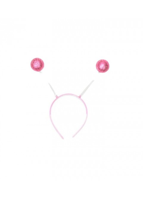Diadema bolas escarcha rosa - Disfraces Ducaval
