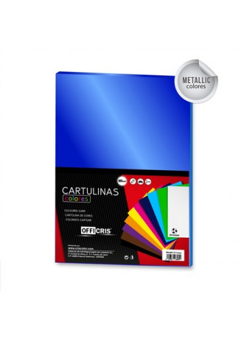 Cartulina metalizada azul 50x65cm | Ducaval | Envíos 24/48 horas