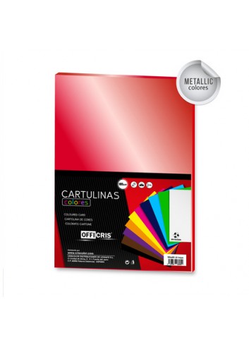 Cartulina metalizada 50x65cm rojo | Ducaval | envíos 24/48h