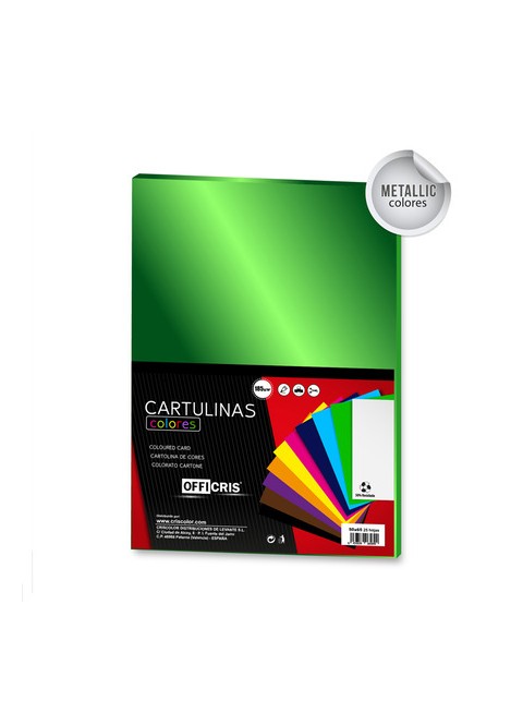 Cartulina metalizada 50x65 verde | Ducaval | envíos 24/48 horas