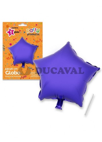 Globo estrella lila poliamida tubito 49x46cm