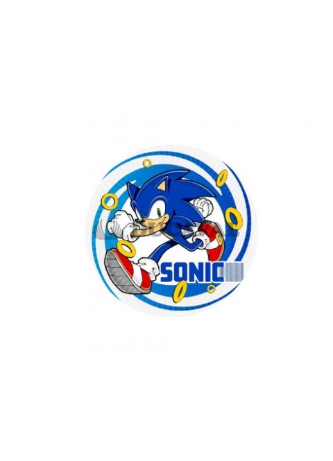Platos Sonic 23cm 8 unidades - Disfraces Ducaval