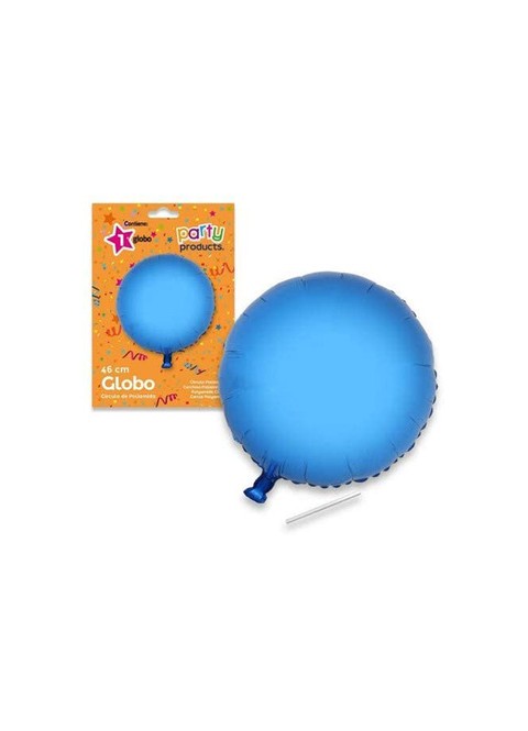 Globo circular azul poliamida tubito 49x46cm