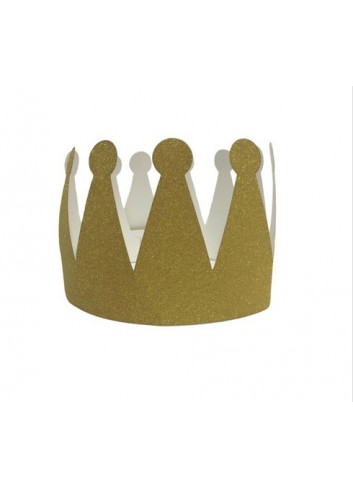 Corona papel oro 3 unidades - Disfraces Ducaval