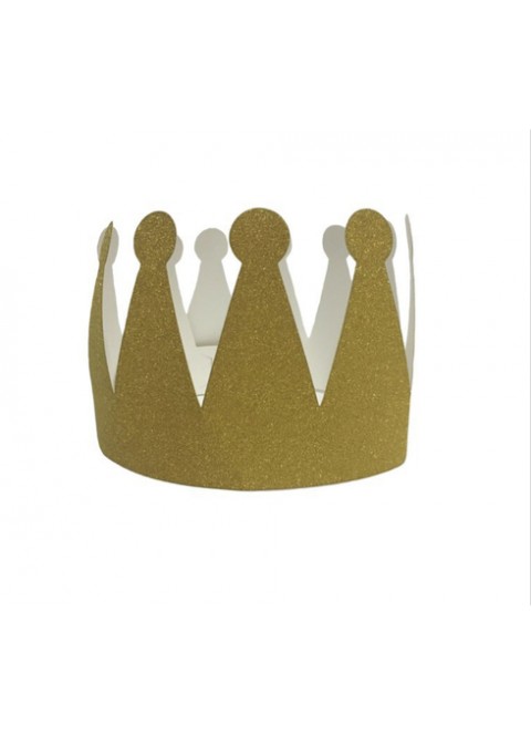 Corona papel oro 3 unidades - Disfraces Ducaval