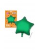 Globo estrella verde poliamida tubito 49x46cm