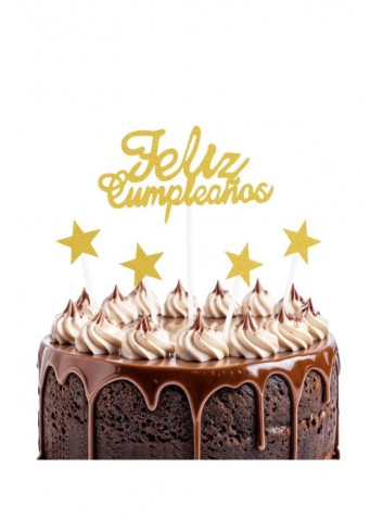 Topper feliz cumpleaños. Ducaval envios 24/48 horas