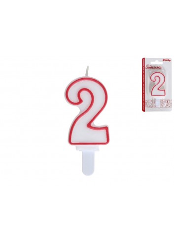 Vela cumpleaños rojo/blanco 2 | Ducaval | Envías 24/48 horas 