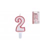Vela cumpleaños rojo/blanco 2 | Ducaval | Envías 24/48 horas 