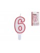 Velas cumpleaños rojo/blanco 6  | Ducaval | Envías 24/48 horas 
