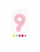 Vela glitter nº9 colores surtidos 8.5cm