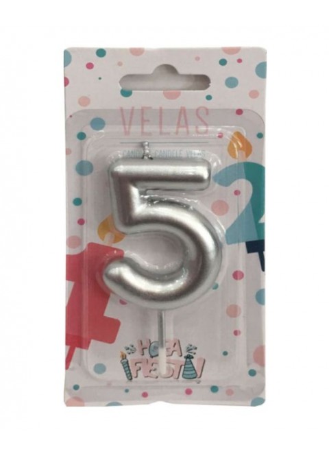 Velas número 5 plata | Ducaval | Envíos 24/48 horas