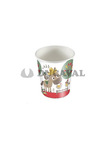 Vaso animales granja 200cc 25ud - Disfraces Ducaval