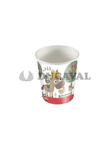 Vaso animales granja 200cc 25ud - Disfraces Ducaval