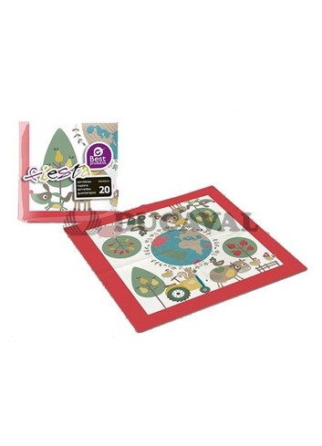 Servilleta diseño animales granja 33x33 20ud - Disfraces Ducaval