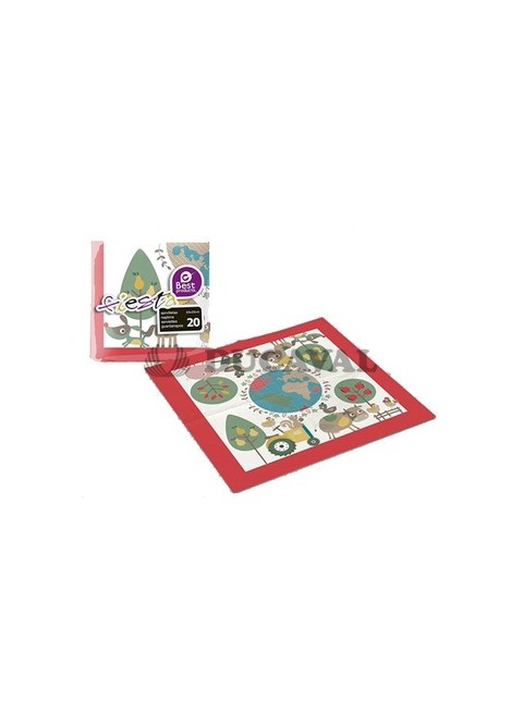 Servilleta diseño animales granja 33x33 20ud - Disfraces Ducaval