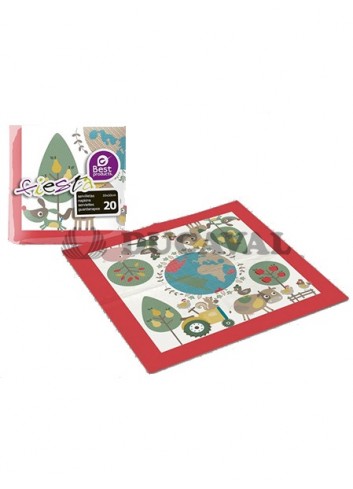 Servilleta diseño animales granja 33x33 20ud - Disfraces Ducaval