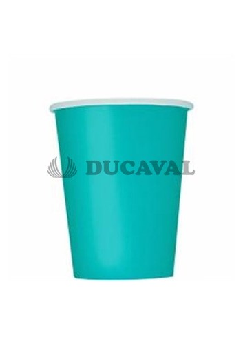 Vaso cartón aguamarina 200cc. 24 ud