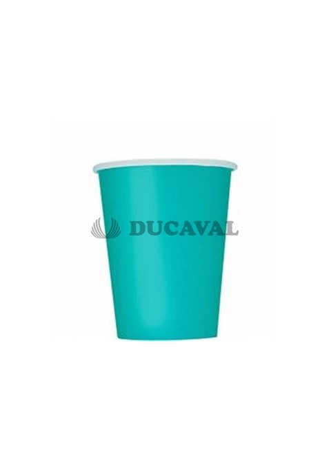 Vaso cartón aguamarina 200cc. 24 ud