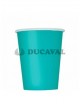 Vaso cartón aguamarina 200cc. 24 ud