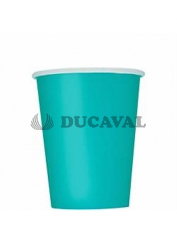 Vaso cartón aguamarina 200cc. 24 ud