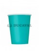 Vaso cartón aguamarina 200cc. 24 ud