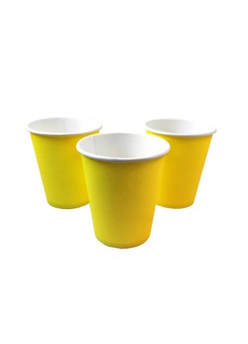Vaso cartón amarillo 200cc 24ud | Ducaval | Envios 24/48 horas
