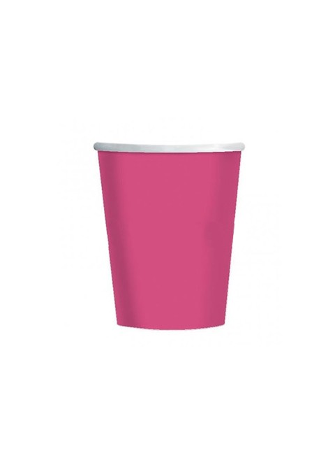 Vaso cartón fucsia 200cc. 24ud