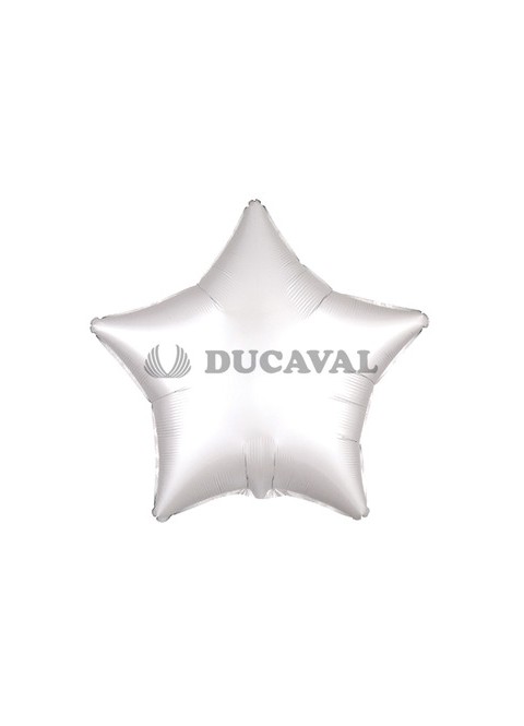 Globo foil estrella satín luxe blanco 45cm.