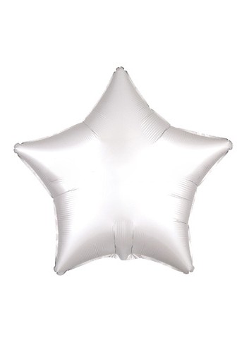 Globo foil estrella satín luxe blanco 45cm.